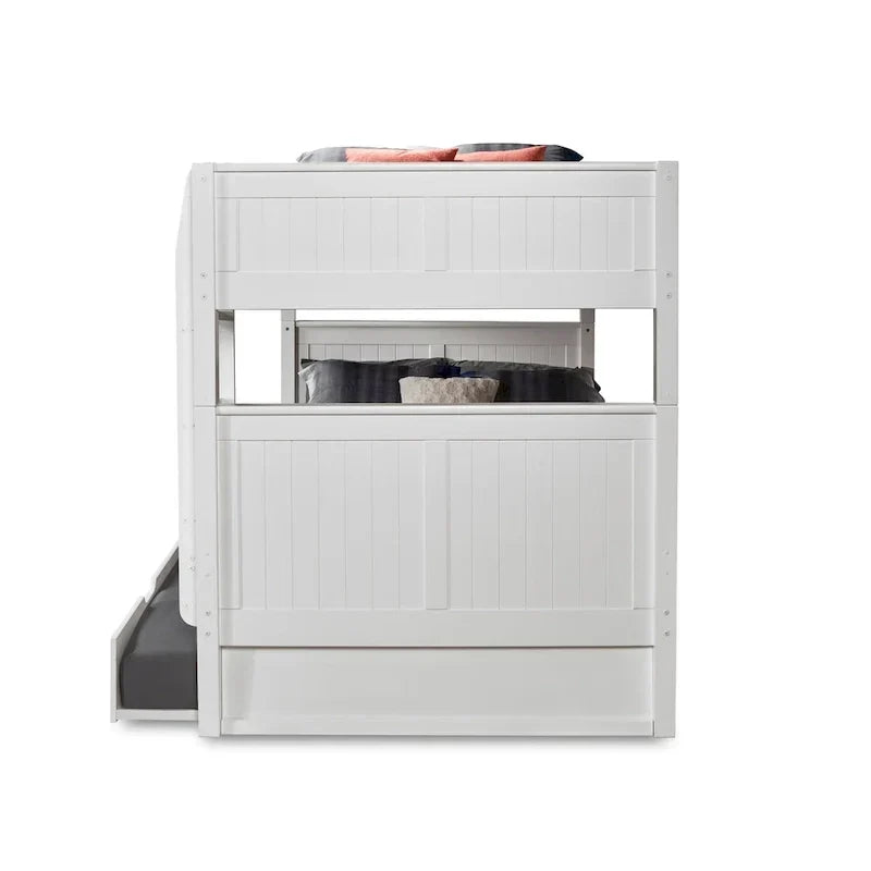 Camaflexi stapelbed in Full-over-Full-formaat met Twin-uitschuifbed - hoofdbord met panelen