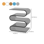 Contemporary Acrylic S-Shaped Side Table with Storage