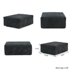 Large Modular Sectional Sofa Corduroy Upholstery U-Shaped 4 Seater with 2 Ottoman and 5 Pillows