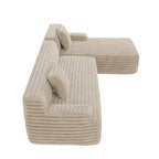 Modularna kutna sofa Cloud, moderna tapecirana sofa s 2 ukrasna jastuka, slobodno kombinirajuća modularna sofa u obliku slova L