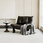Contemporary Black Tufted Armless Chenille Accent Chair