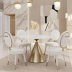 Set Morden Fort moderno e lussuoso composto da tavolo da pranzo rotondo e 4 sedie
