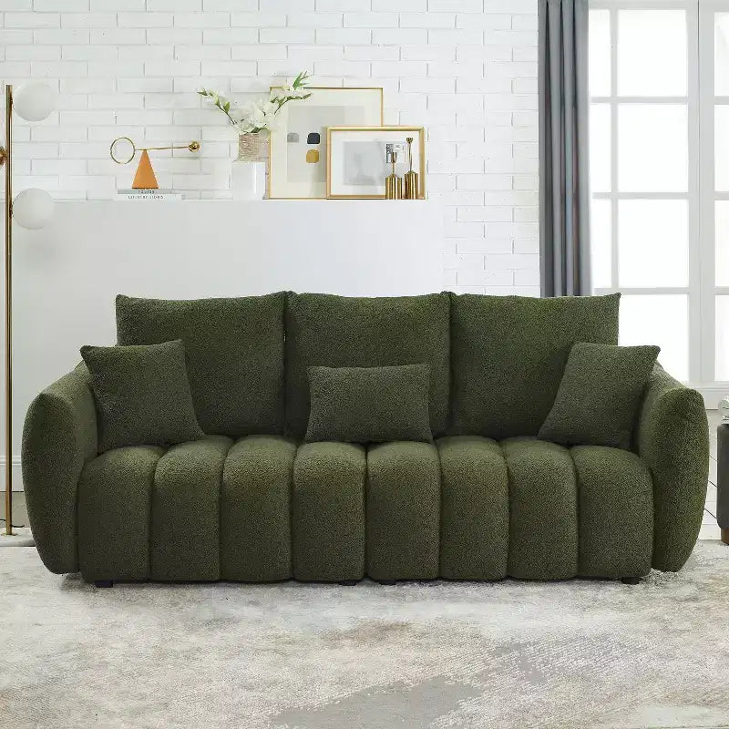 Sufan modern GDFStudio Alanna 79.5 miksi b’drapp Teddy għal 3 persuni b’imħaded
