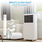 Prijenosni klima-uređaj snage 8K BTU - 3-u-1 hlađenje, odvlaživač i ventilator za 350 četvornih stopa s noćnim načinom rada i jednogodišnjim jamstvom