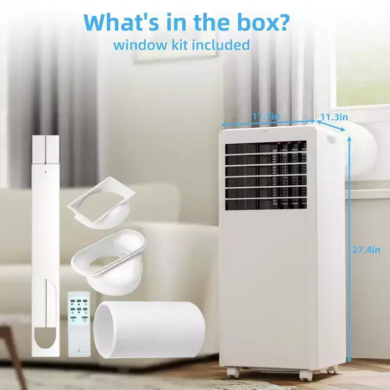 Prijenosni klima-uređaj snage 8K BTU - 3-u-1 hlađenje, odvlaživač i ventilator za 350 četvornih stopa s noćnim načinom rada i jednogodišnjim jamstvom