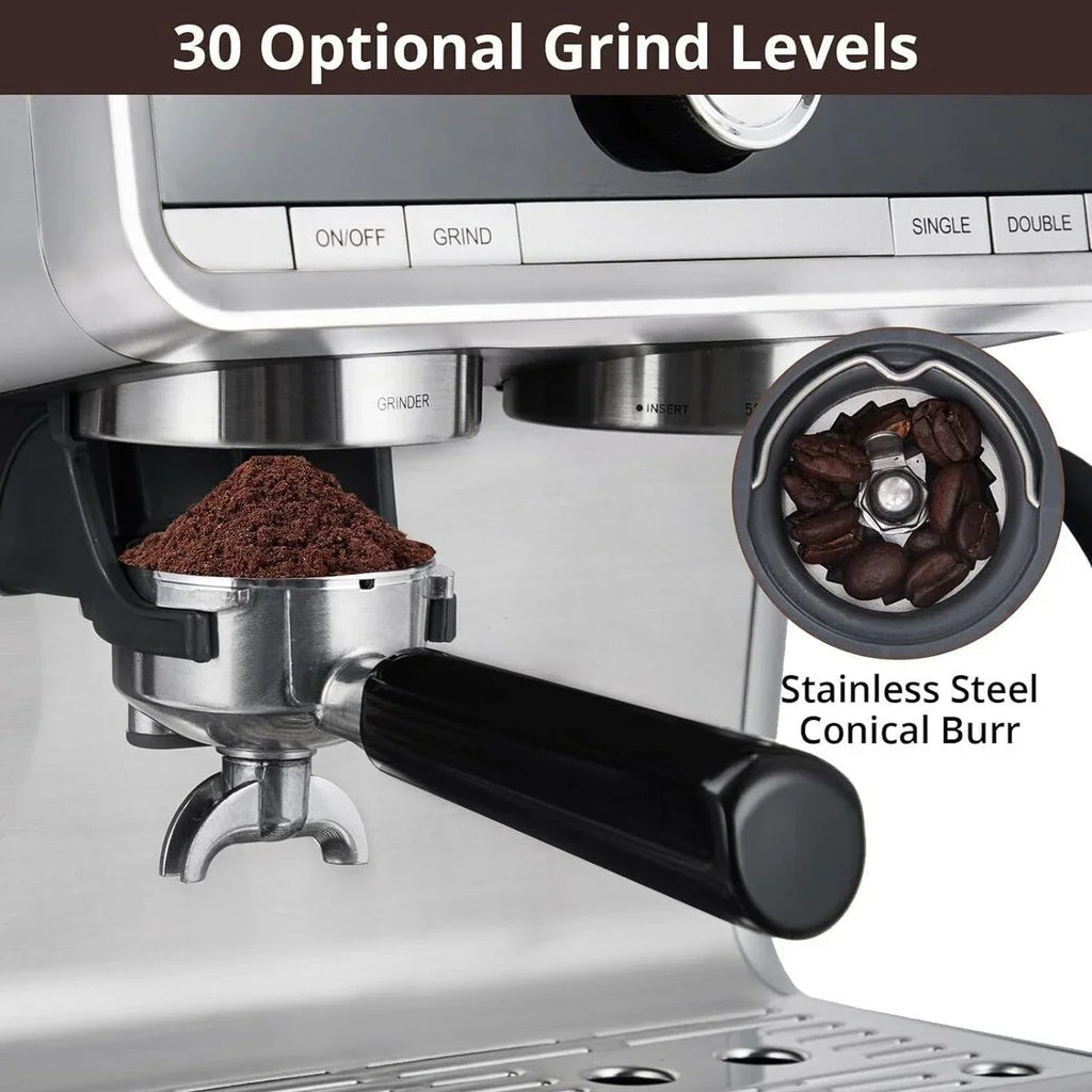 Aparat za espresso kavu s mlincem, spremnik za vodu od 2.8 L