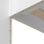 Twin over Full Bunk Bed with Storage, LED Lights & Charging Station, Wood Bunked Bed Beside Shelves for Kids & Teens