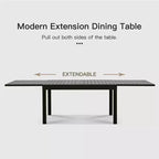 Okak Dining Table Aluminum Patio Extendable Dining Room Table Kitchen Table for Dining Room