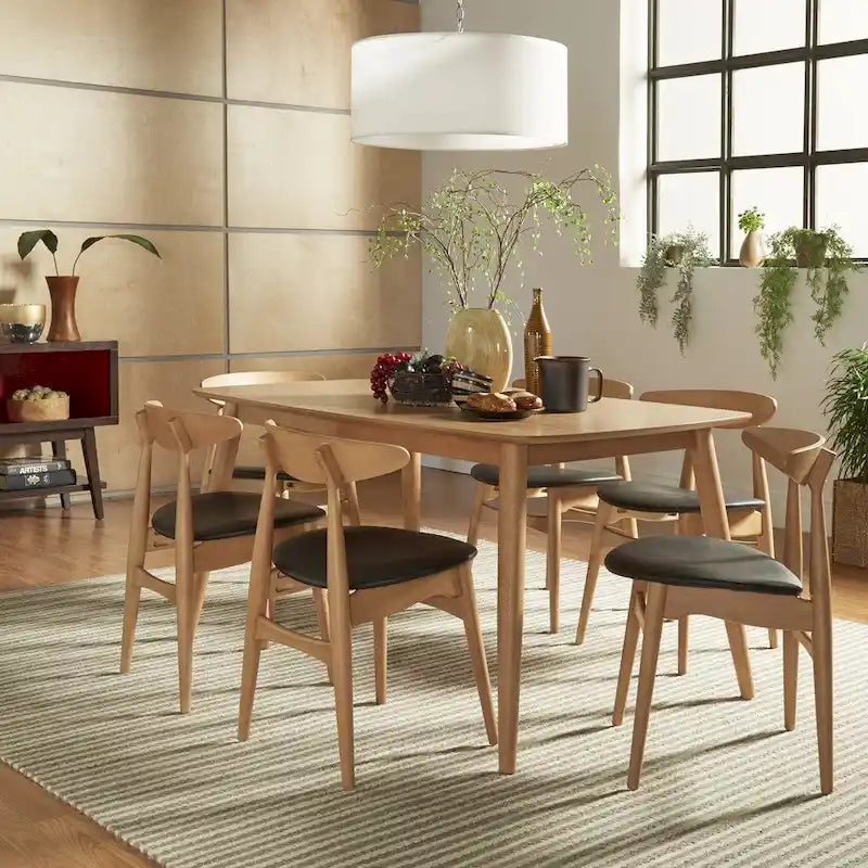 Set da pranzo affusolato in rovere norvegese e danese di iNSPIRE Q Modern