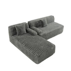 Modularna kutna sofa Cloud, moderna tapecirana sofa s 2 ukrasna jastuka, slobodno kombinirajuća modularna sofa u obliku slova L