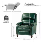 Set van 2 moderne Elisabete-fauteuils met hoge rugleuning van echt leer en vintage spijkerkopafwerking voor woonkamer en slaapkamer| ART OF LIVING DESIGNS