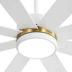 65 Inch 8-Blade Black LED Ceiling Fan with Light and Remote