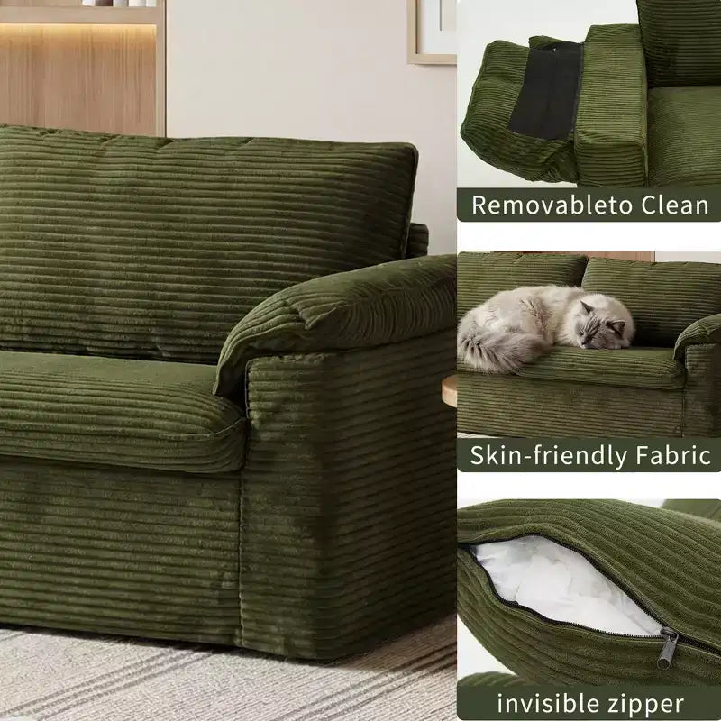 Sufan loveseat Dyonery 86 Cloud, sedil fond u mħaded wesgħin għall-dirgħajn, qafas b'saħħtu, disinn ergonomiku li jieħu n-nifs