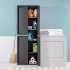 Set da 2 contenitori organizzatori Sterilite regolabili per garage, con 4 ripiani, grigio