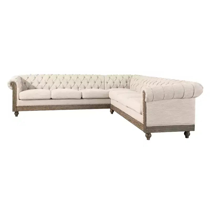 Velika retro modularna sofa Mirod s drvenim nogama, udoban modularni dizajn za dnevni boravak, salon i obiteljske prostore