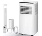 Tragbare Klimaanlage mit 8.000 BTU, 3-in-1-Gerät mit 4 Modi, Timer, LED-Display, Fernbedienung und Installationsset, für Schlafzimmer, Wohnzimmer oder Büro, Weiß.