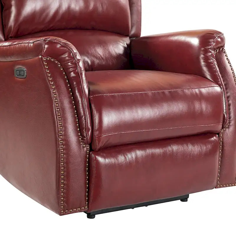 Eduardo elektrischer Relaxsessel aus echtem Leder mit USB-Anschluss, 2er-Set