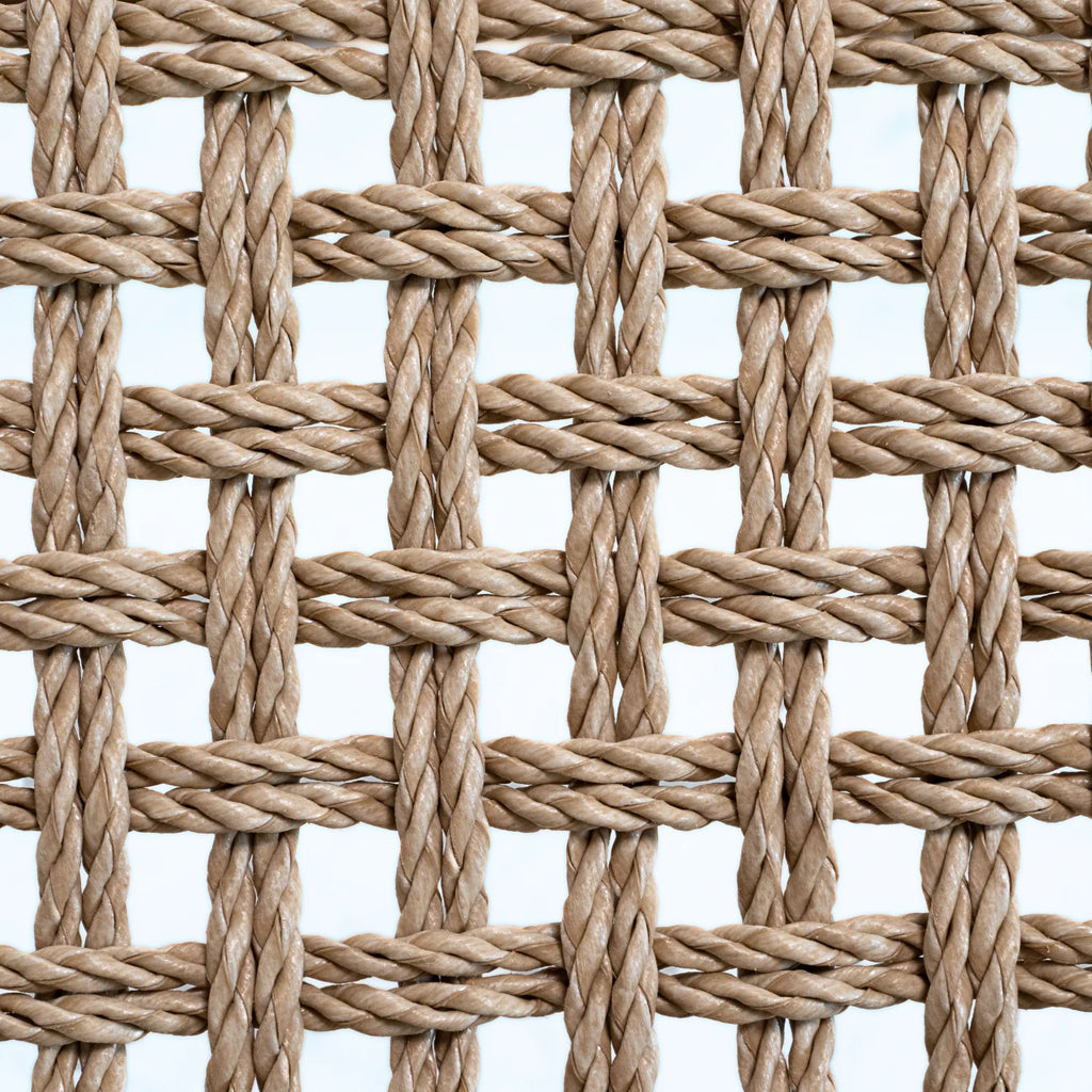 Rustikaler Loungesessel aus Teakholz mit Flechtwerk – Outdoor