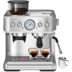 Semi-automatic Coffee Machine with Intelligent Temperature Control and Hot Water Function, 30 Grinding Settings