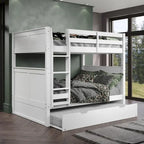 Camaflexi stapelbed in Full-over-Full-formaat met Twin-uitschuifbed - hoofdbord met panelen