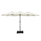 MAISON ARTS dubbele parasol voor terras, 15 ft, extra groot, tweepersoons, inclusief voet