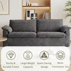 Sufan loveseat Dyonery 86 Cloud, sedil fond u mħaded wesgħin għall-dirgħajn, qafas b'saħħtu, disinn ergonomiku li jieħu n-nifs