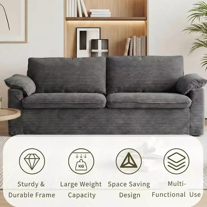 Sufan loveseat Dyonery 86 Cloud, sedil fond u mħaded wesgħin għall-dirgħajn, qafas b'saħħtu, disinn ergonomiku li jieħu n-nifs