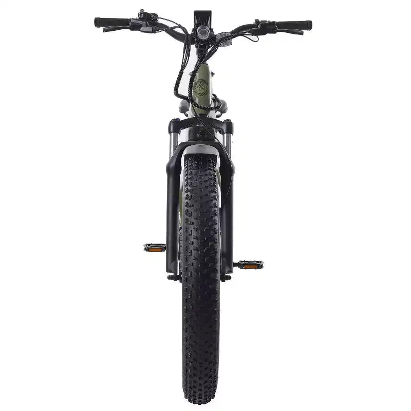GOTRAX elektrische hybridefiets met dikke banden voor volwassenen, 26 inch, lage instap - Groen