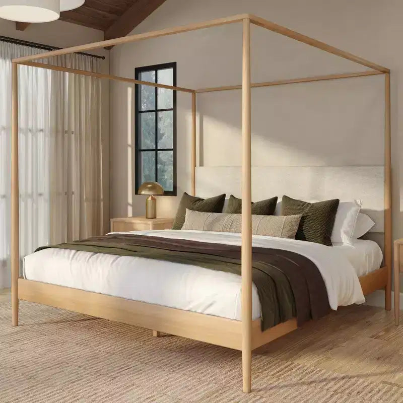 Sodda king b’kanupew Harbor b’headboard miksi, Blond/Kafè Żvizzeru (MD2411-01)