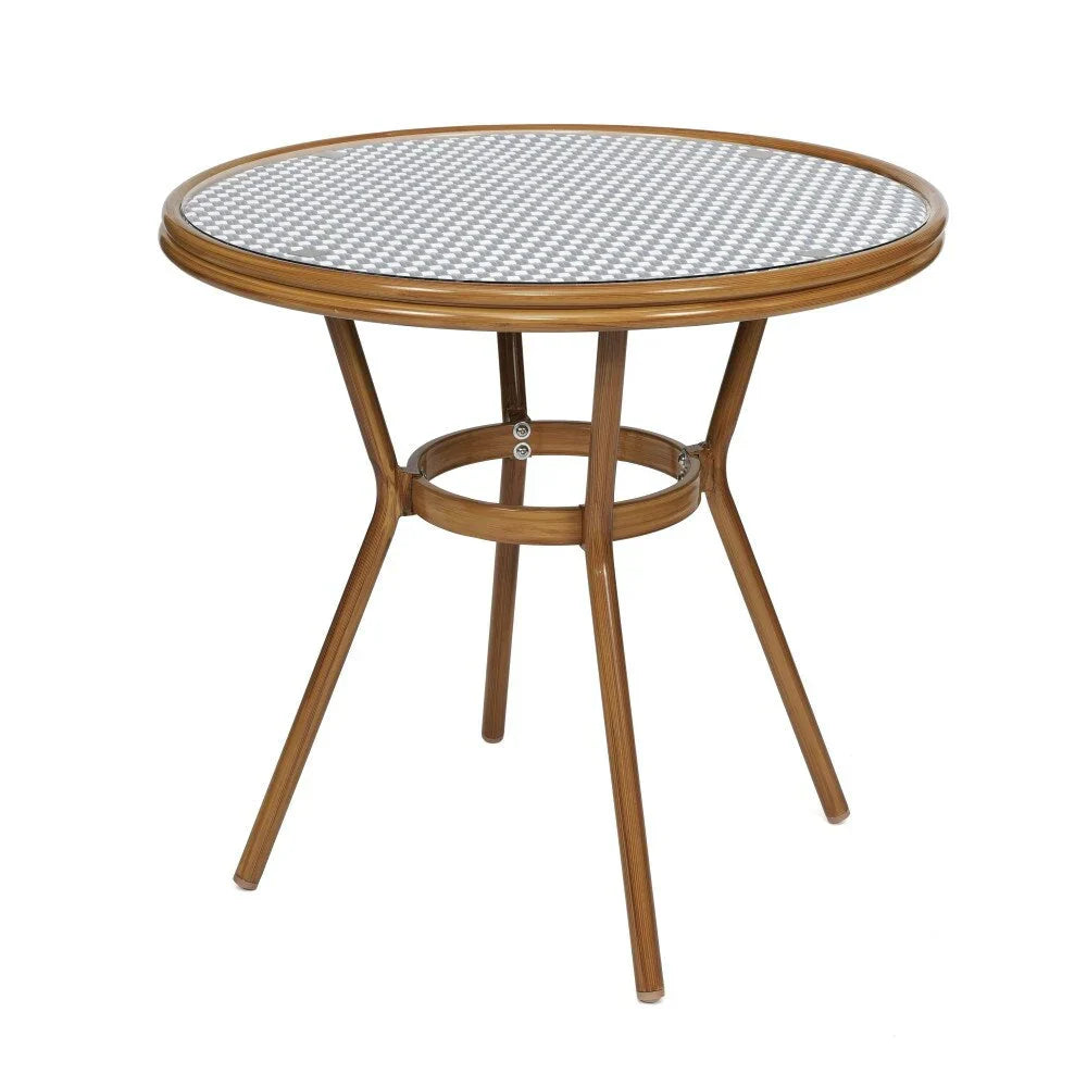 Commerciële bistroset voor binnen en buiten met tafel en vier stoelen