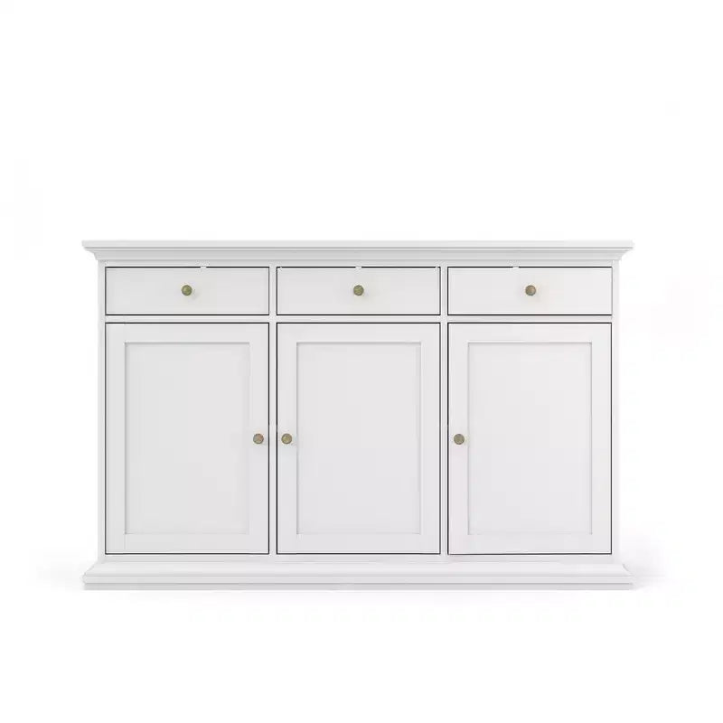 Tvilum, credenza con 3 ante e 3 cassetti, bianca