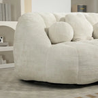 White 63.78  Chenille Upholstered Lounge Chair with High Density Foam