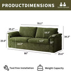 Sufan loveseat Dyonery 86 Cloud, sedil fond u mħaded wesgħin għall-dirgħajn, qafas b'saħħtu, disinn ergonomiku li jieħu n-nifs