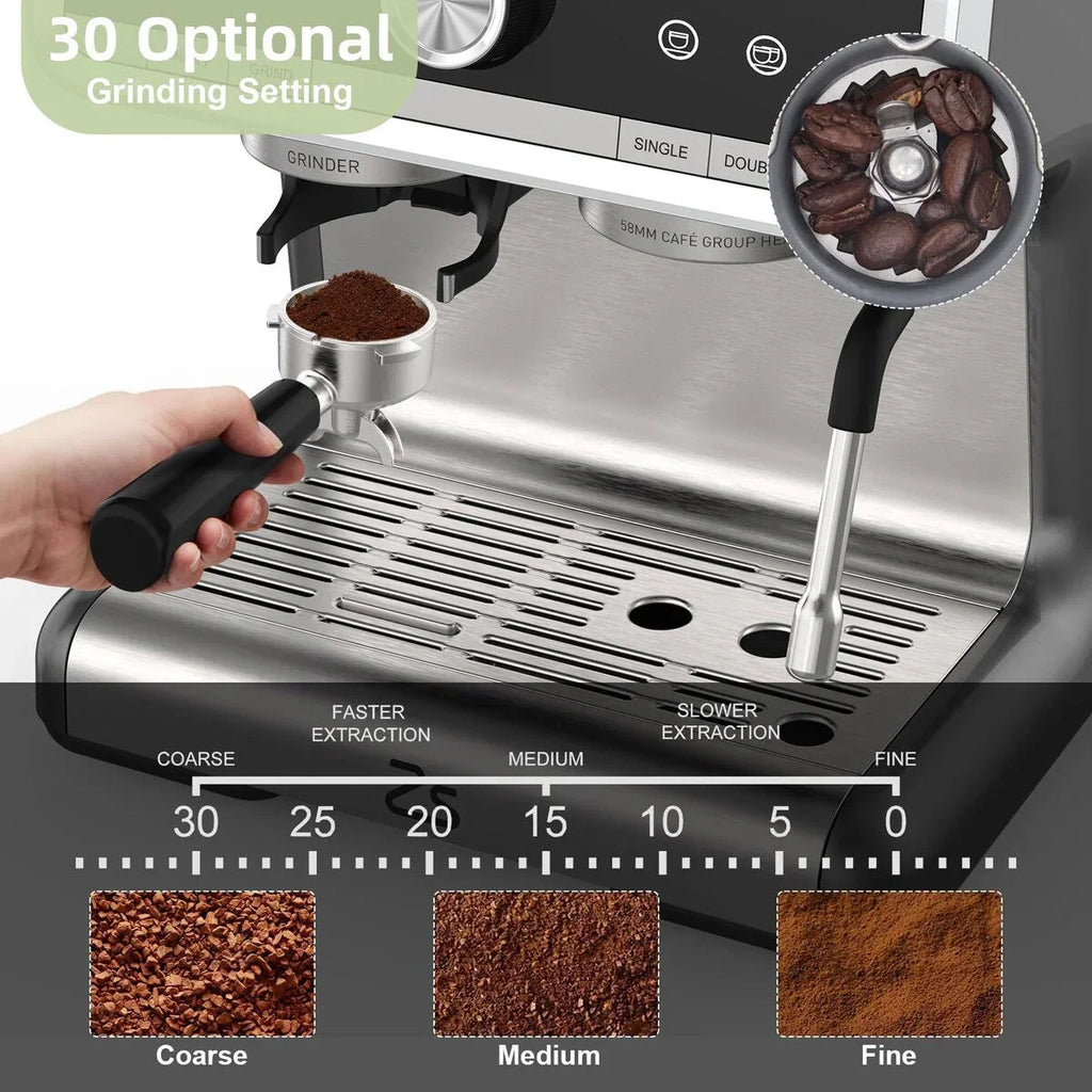 Aparat za espresso kavu s mlincem, spremnik za vodu od 2.8 L
