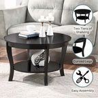 Convenience Concepts American Heritage runder Couchtisch mit Ablage