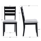 Houten eetkamerstoelen met lattenrug, set van 4