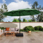 MAISON ARTS dubbele parasol voor terras, 15 ft, extra groot, tweepersoons, inclusief voet