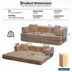 80.7 5-in-1 Convertible Sleeper Sofa Bed 鈥?Corduroy, 1200 lbs, No Assembly