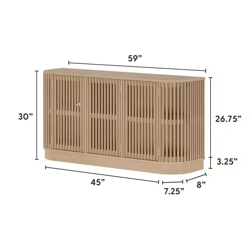 Plank+Beam Contour komoda od punog drva s 3 vrata, TV ormarić od 59 za dnevni boravak
