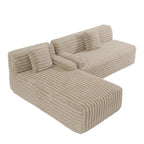 Modularna kutna sofa Cloud, moderna tapecirana sofa s 2 ukrasna jastuka, slobodno kombinirajuća modularna sofa u obliku slova L