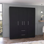 Bariloche Kleiderschrank mit Kleiderstangen, Regalen und 2 Schubladen