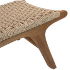 Rustikaler Loungesessel aus Teakholz mit Flechtwerk – Outdoor