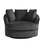 Extra grote 43 W pluche corduroy draaifauteuil met verzonken armleuningen en kuipvorm