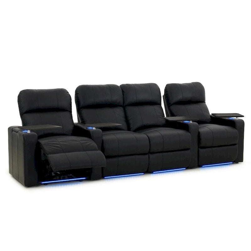 Set di poltrone reclinabili elettriche in pelle per home theater Octane Turbo XL700 (fila da 4)