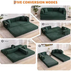 5-in-1-Schlafsofa, 78,8 Zoll, modulares Corduroy-Schlafsofa mit stabilem Rahmen, vielseitiger Futon für kleine Räume, Wohnzimmer und Gästezimmer