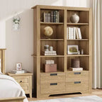 183 cm hohes Bücherregal mit 4 Schubladen, freistehendes Bücherregal im Landhausstil für Schlafzimmer, Wohnzimmer und Homeoffice