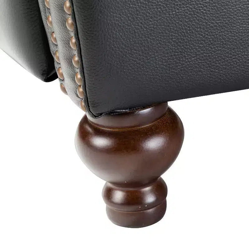 Set van 2 moderne Elisabete-fauteuils met hoge rugleuning van echt leer en vintage spijkerkopafwerking voor woonkamer en slaapkamer| ART OF LIVING DESIGNS
