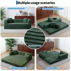 80.7 5-in-1 Convertible Sleeper Sofa Bed 鈥?Corduroy, 1200 lbs, No Assembly