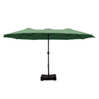 MAISON ARTS dubbele parasol voor terras, 15 ft, extra groot, tweepersoons, inclusief voet