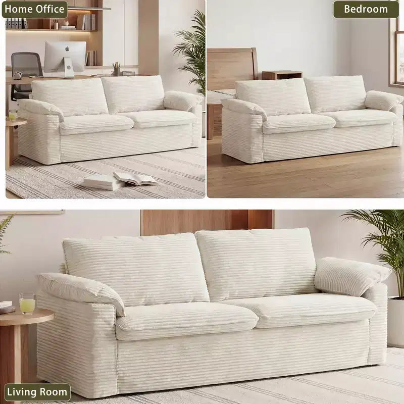 Sufan loveseat Dyonery 86 Cloud, sedil fond u mħaded wesgħin għall-dirgħajn, qafas b'saħħtu, disinn ergonomiku li jieħu n-nifs